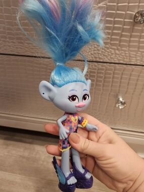 Blue Troll Doll with Colorful Dress - Kids Toy